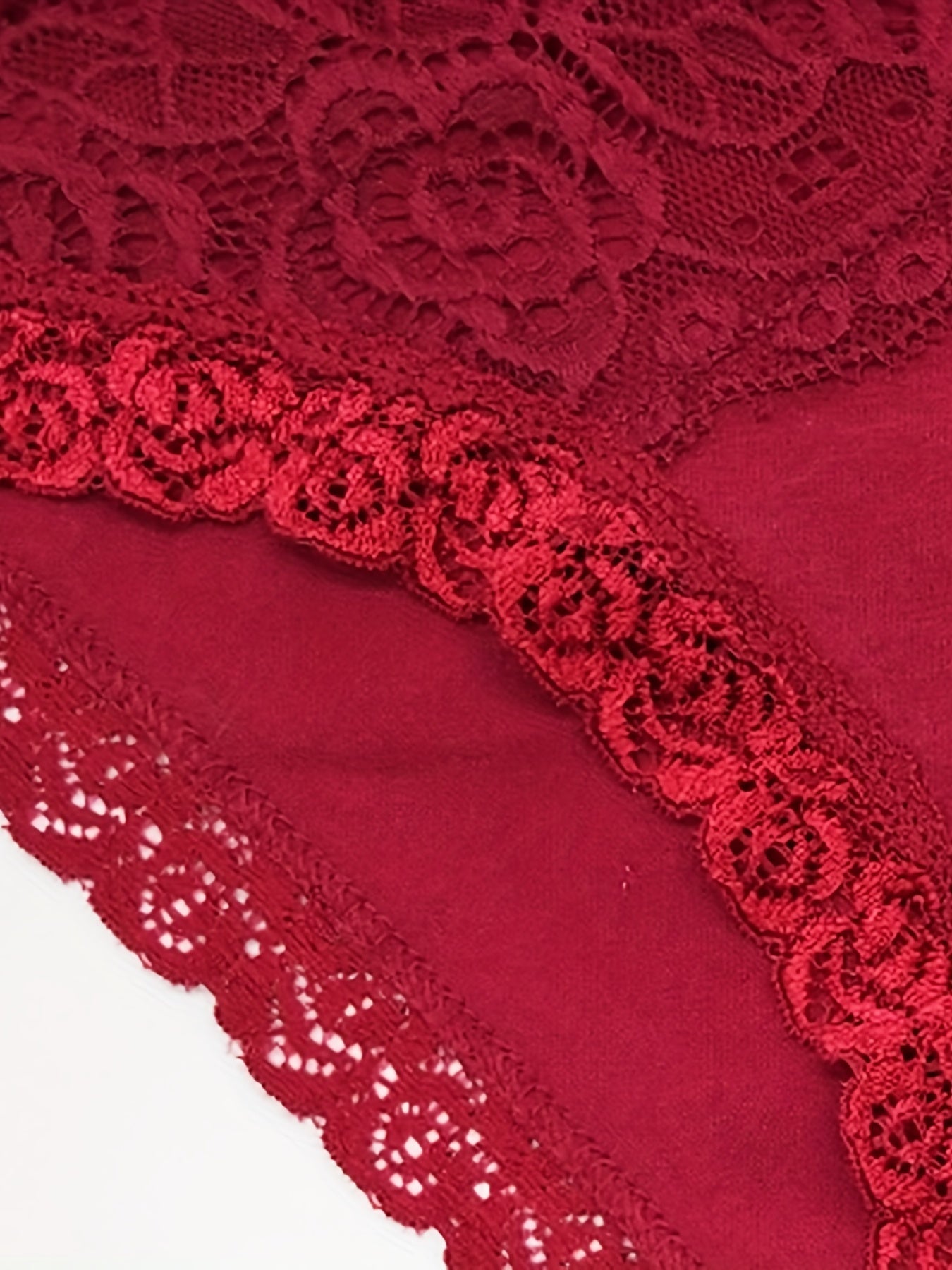 6pcs Women's Lace Panties - Sexy Low-Rise, Breathable, Comfort Fit with Elegant Contrast Lace Detailing in Assorted Colors (Teal, Red, White, Black, Gray, Blue), Cute Panties