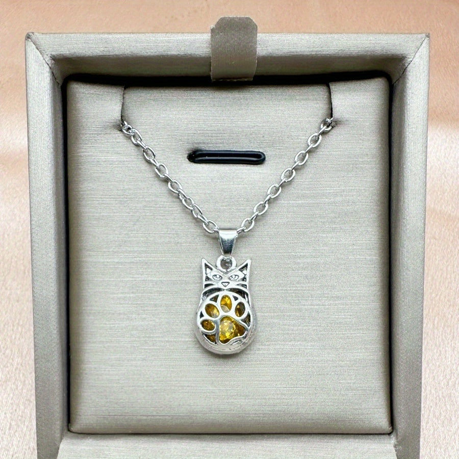 Fashion Amber Cat Necklace Women's Necklace Jewelry Gifts For Ladies For Holiday Party Anniversaries