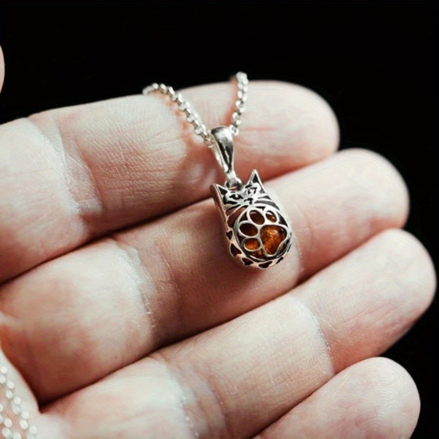 Fashion Amber Cat Necklace Women's Necklace Jewelry Gifts For Ladies For Holiday Party Anniversaries