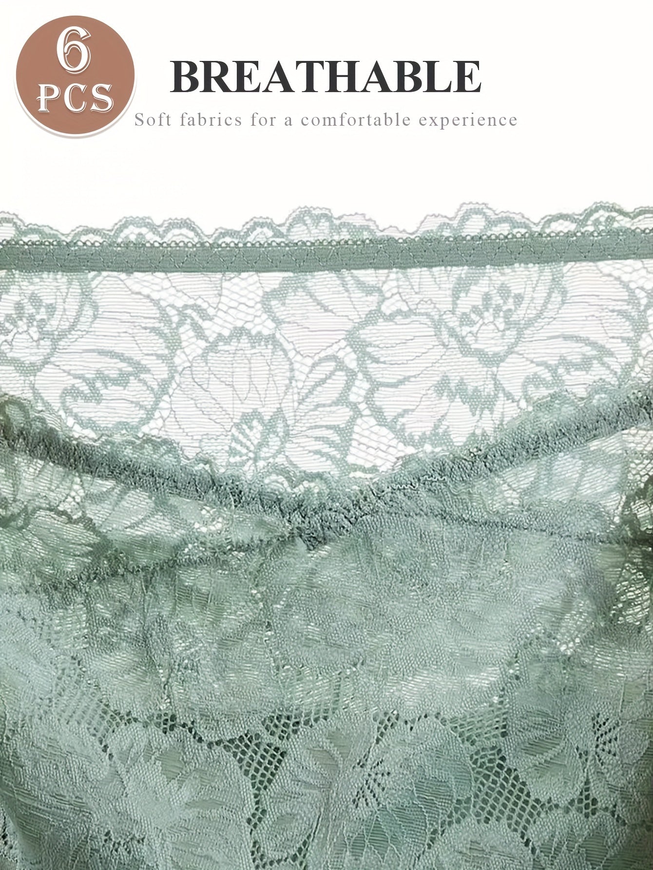 6pcs MEIYATING Women's High-Waisted Tummy Control Briefs with Lace Trim & Floral Jacquard - Soft Stretchy Underwear for Everyday Comfort, 6 Colors (Black, Light Grey, Beige, Green, Pink, White), Tummy Control Shapewear