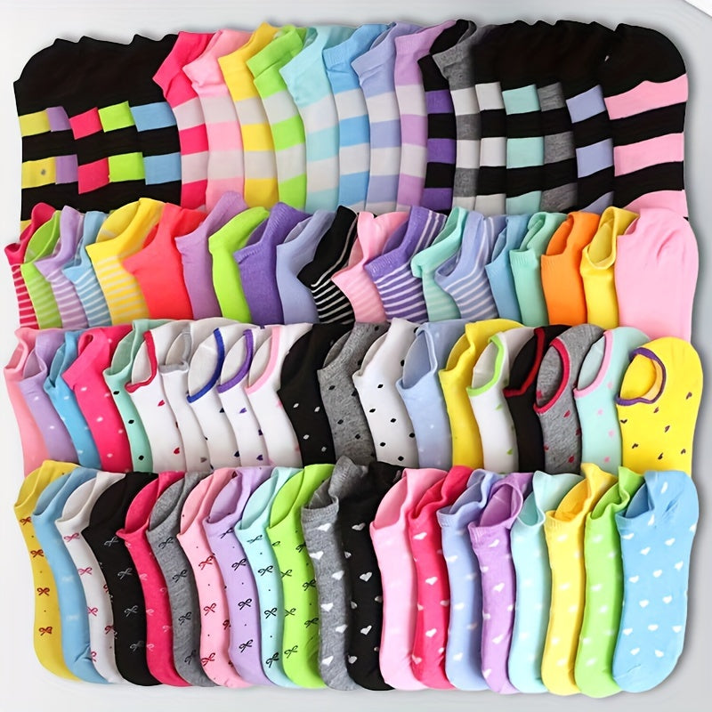 20 Pairs of Rainbow-Colored Socks, Soft And Comfortable No-Show Ankle Socks, Women'S Stockings And Socks.