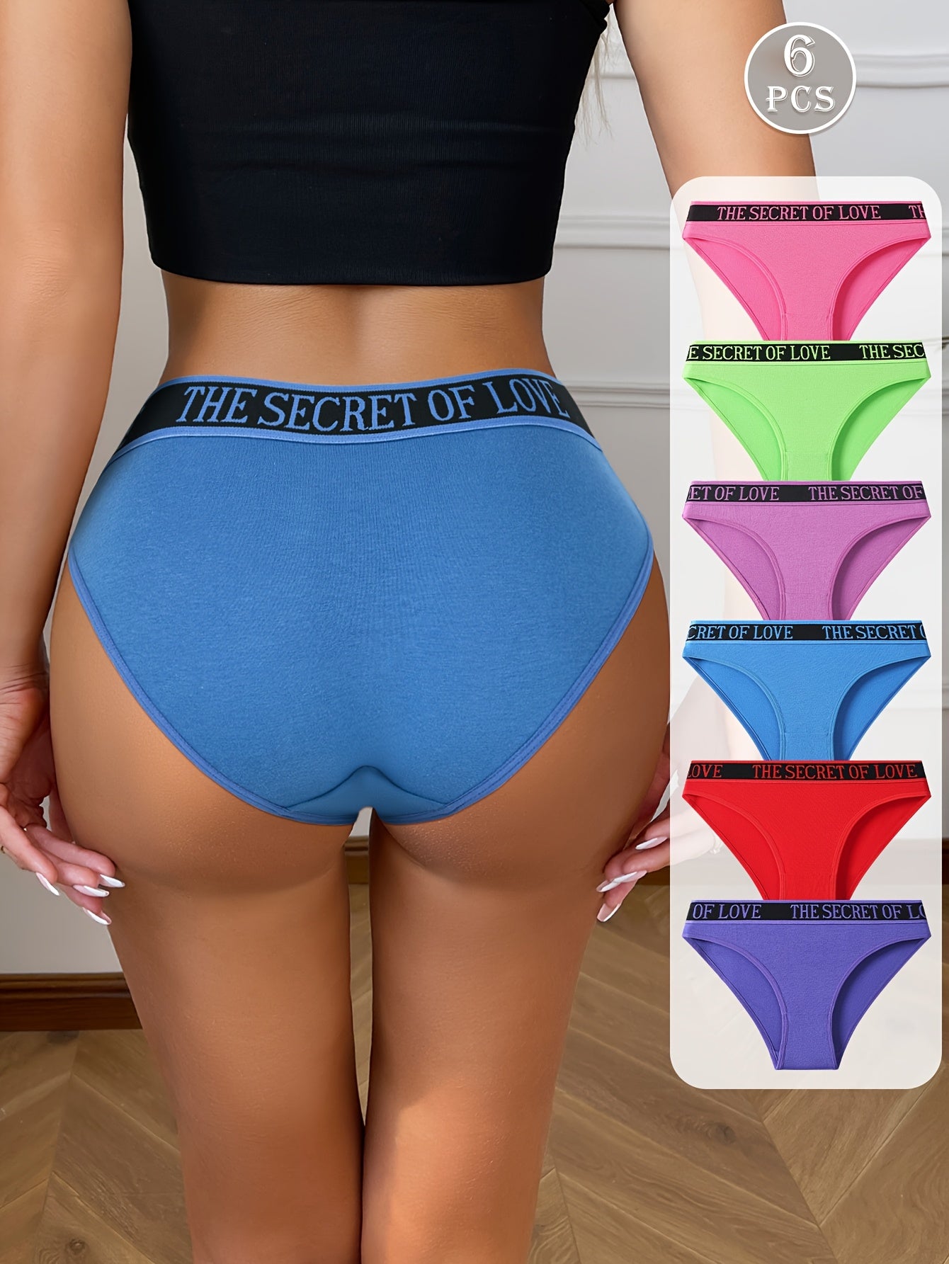 Pack of 6 Women's High Waist Underwear - Comfortable, Breathable, Elastic Underwear in Soft Tones and Multiple Colors Available - Simple yet Supportive