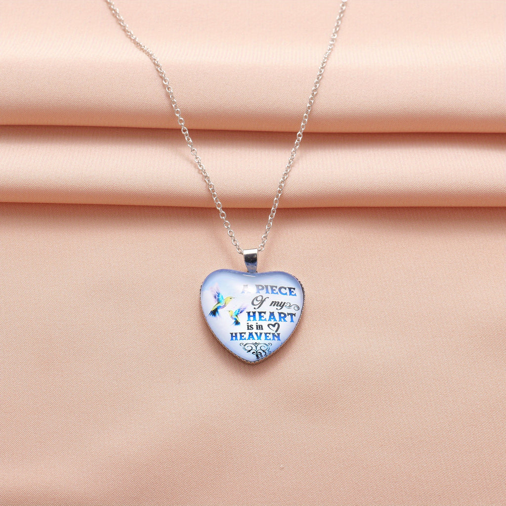 Fashion Simple Men And Women Necklace Hummingbird Heart Pendant Necklace Love Valentine's Day Anniversary Christmas Birthday Gift