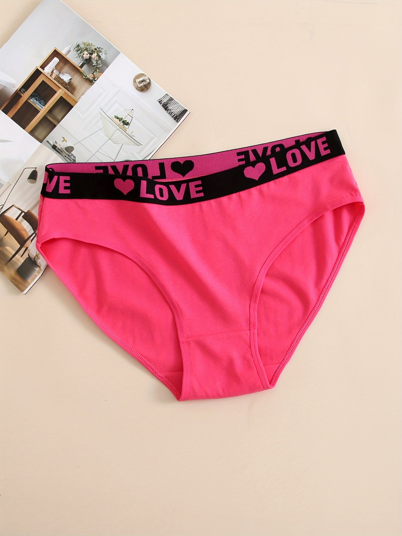 12 Pack Women'S Underwear Sports Comfortable Breathable Stretch Briefs Printed Letters