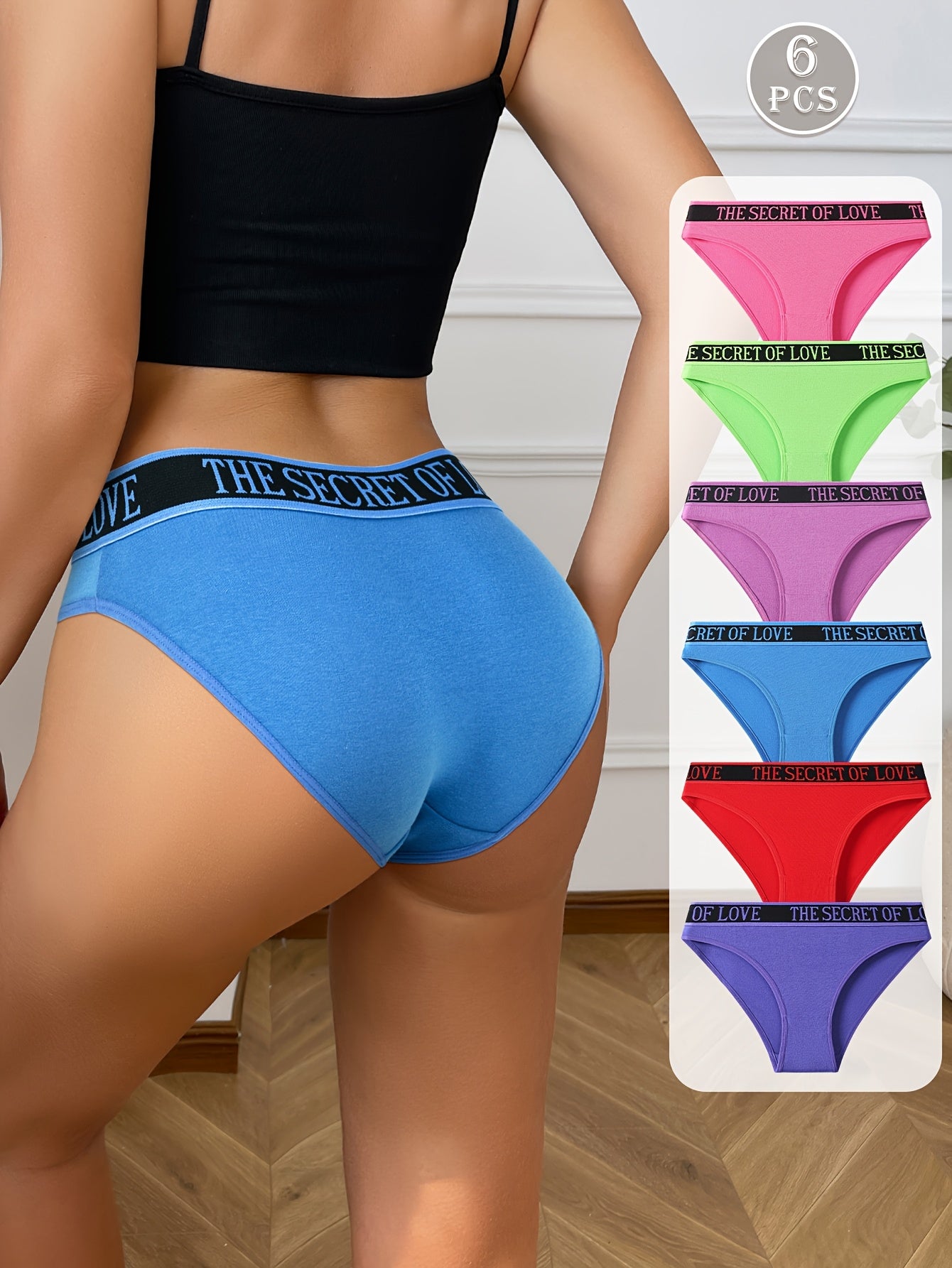 Pack of 6 Women's High Waist Underwear - Comfortable, Breathable, Elastic Underwear in Soft Tones and Multiple Colors Available - Simple yet Supportive