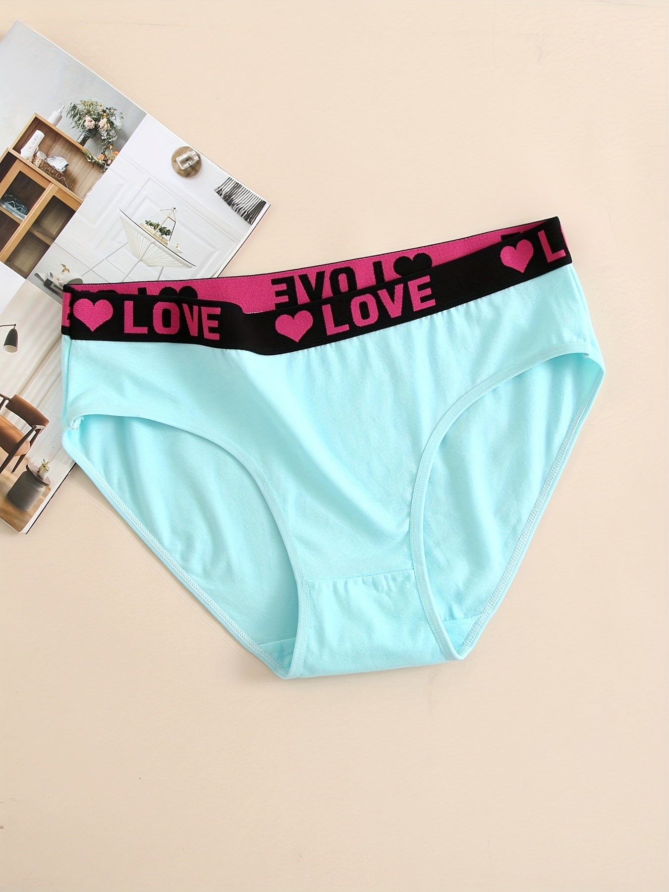 12 Pack Women'S Underwear Sports Comfortable Breathable Stretch Briefs Printed Letters