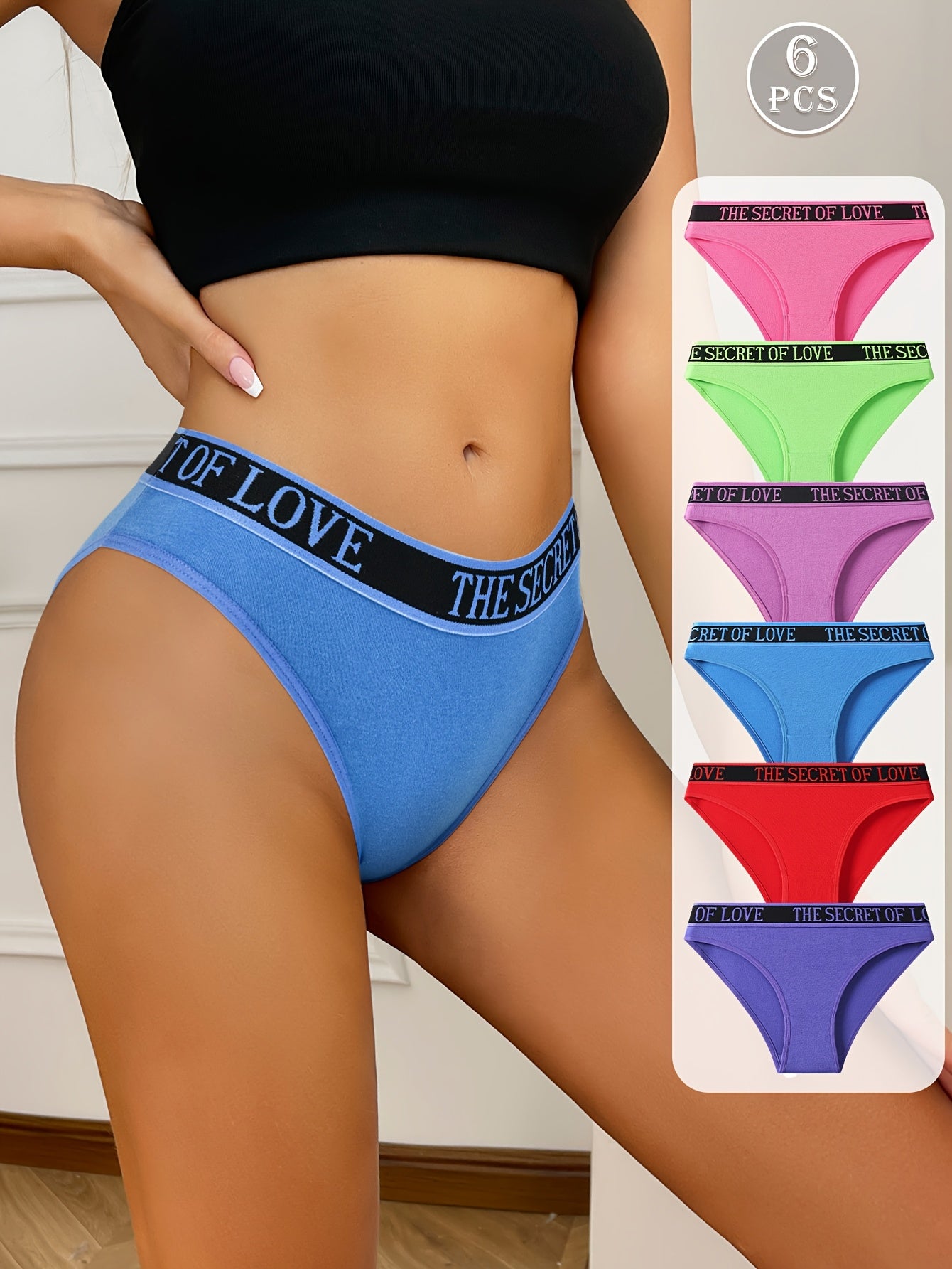 Pack of 6 Women's High Waist Underwear - Comfortable, Breathable, Elastic Underwear in Soft Tones and Multiple Colors Available - Simple yet Supportive