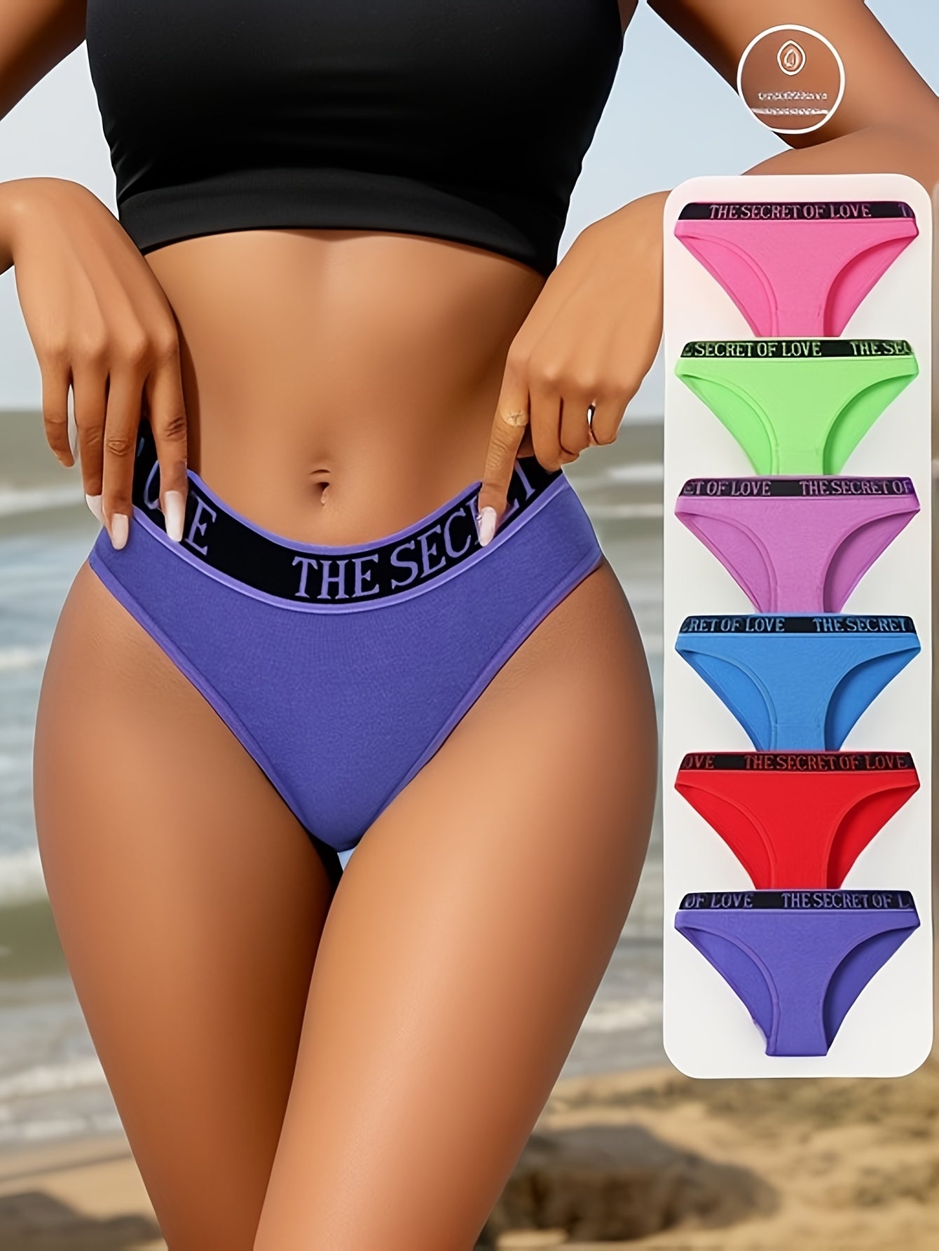 6pcs Women's Low-Rise Briefs with \