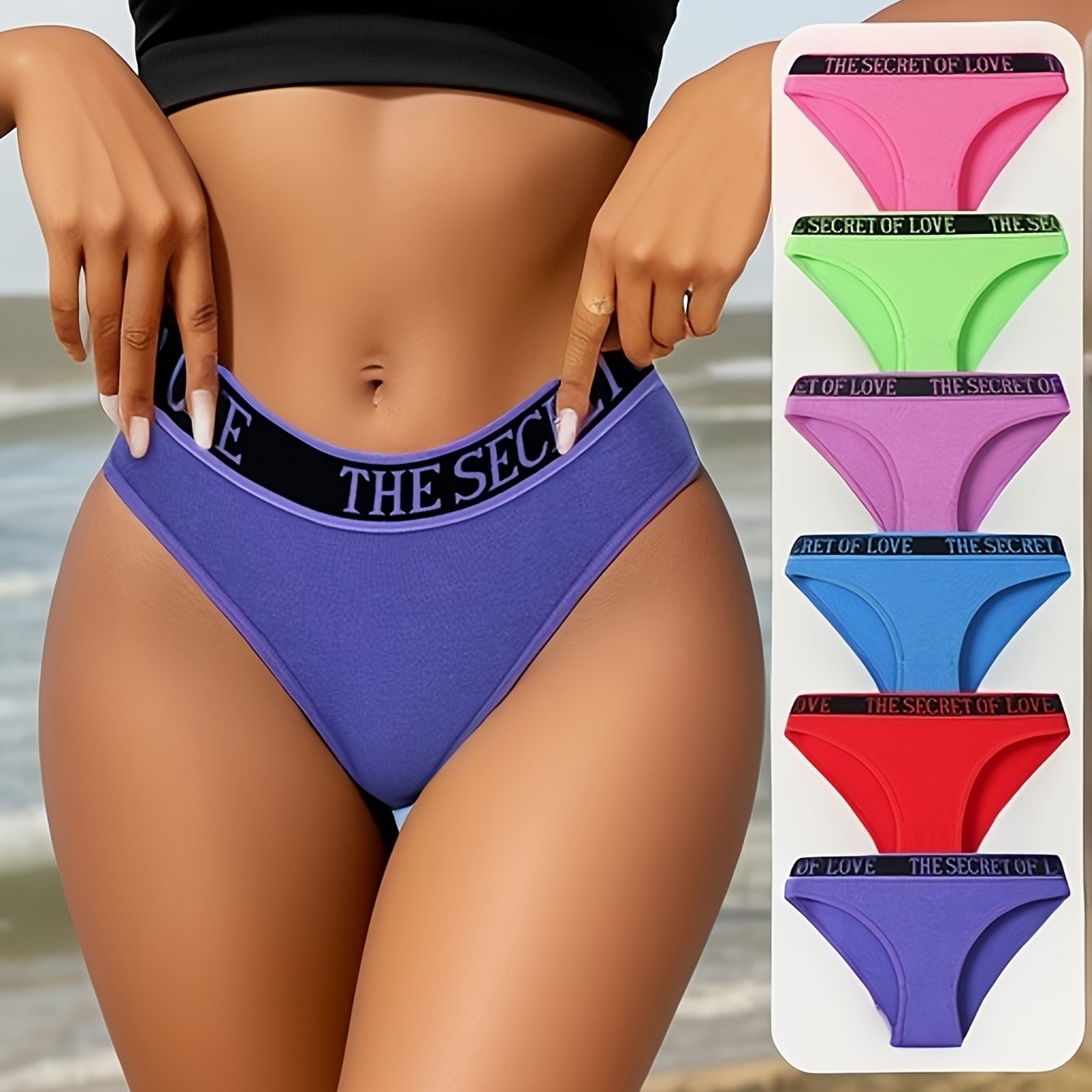 6pcs Women's Low-Rise Briefs with \