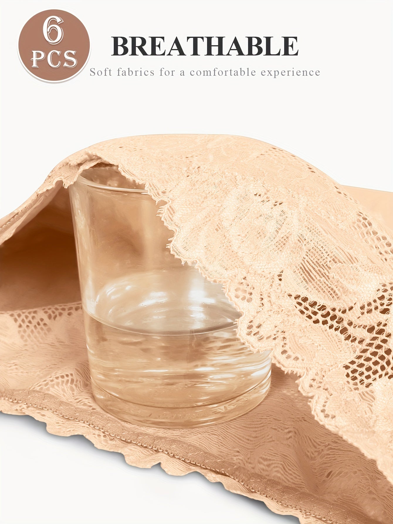 6pcs MEIYATING Women's High-Waisted Tummy Control Briefs with Lace Trim & Floral Jacquard - Soft Stretchy Underwear for Everyday Comfort, 6 Colors (Black, Light Grey, Beige, Green, Pink, White), Tummy Control Shapewear