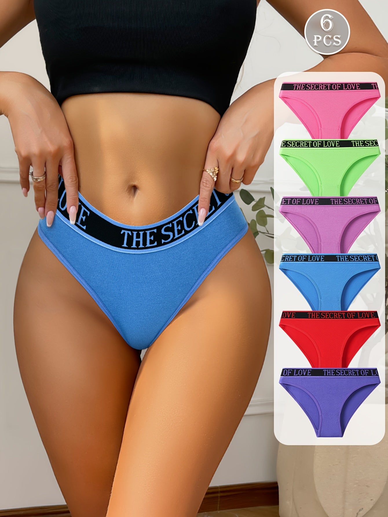 Pack of 6 Women's High Waist Underwear - Comfortable, Breathable, Elastic Underwear in Soft Tones and Multiple Colors Available - Simple yet Supportive