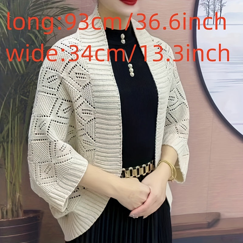 2024 New Women's Elegant Shawl Cardigan - Black & Blue Two-Tone Capelet with Buttons, Windproof Warm Winter Wrap for Dresses, Versatile Outdoor Fashion Accessory, Cardigan for Dress