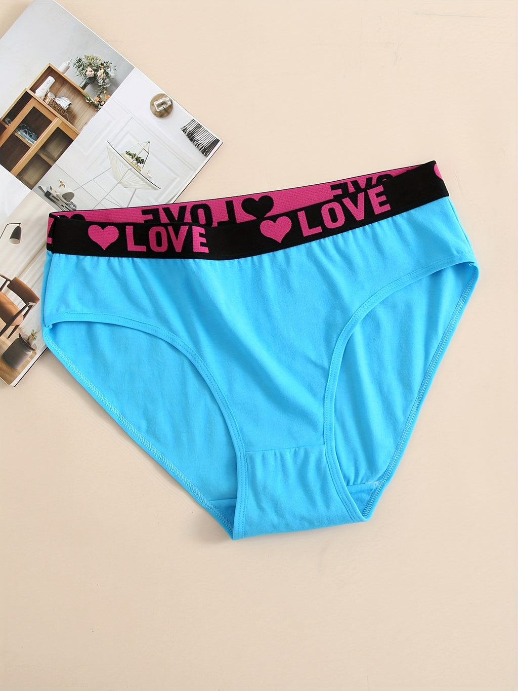 12 Pack Women'S Underwear Sports Comfortable Breathable Stretch Briefs Printed Letters
