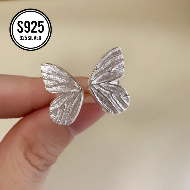 925 Hypoallergenic Sweet Butterfly Ring Niche Design Celebrity Simple Temperament Ring Daily Wear Accessories Decorative Accessories Valentine's Day Mother's Day Gift Lady Gift Anti-oxidation Storage Gift Box 3.6g