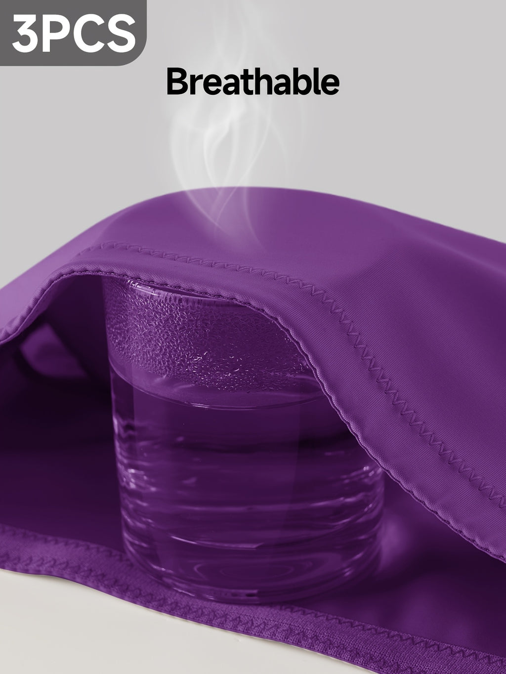 3pcs Women's High-Waist Tummy Control Light Beige Lace Underwear Set