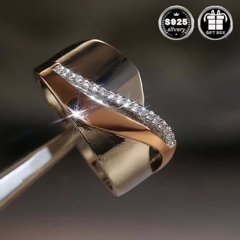 Elegant 925 Silver Wide Face Infinity Engagement Ring with Sparkling Cubic Zirconia Stones - Perfect for Weddings and Promises, Daily Occasion Ring|Elegant Ring Design|Durable Metal Ring