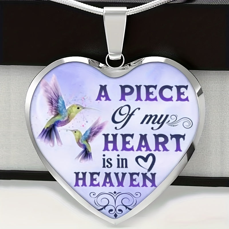 Fashion Simple Men And Women Necklace Hummingbird Heart Pendant Necklace Love Valentine's Day Anniversary Christmas Birthday Gift