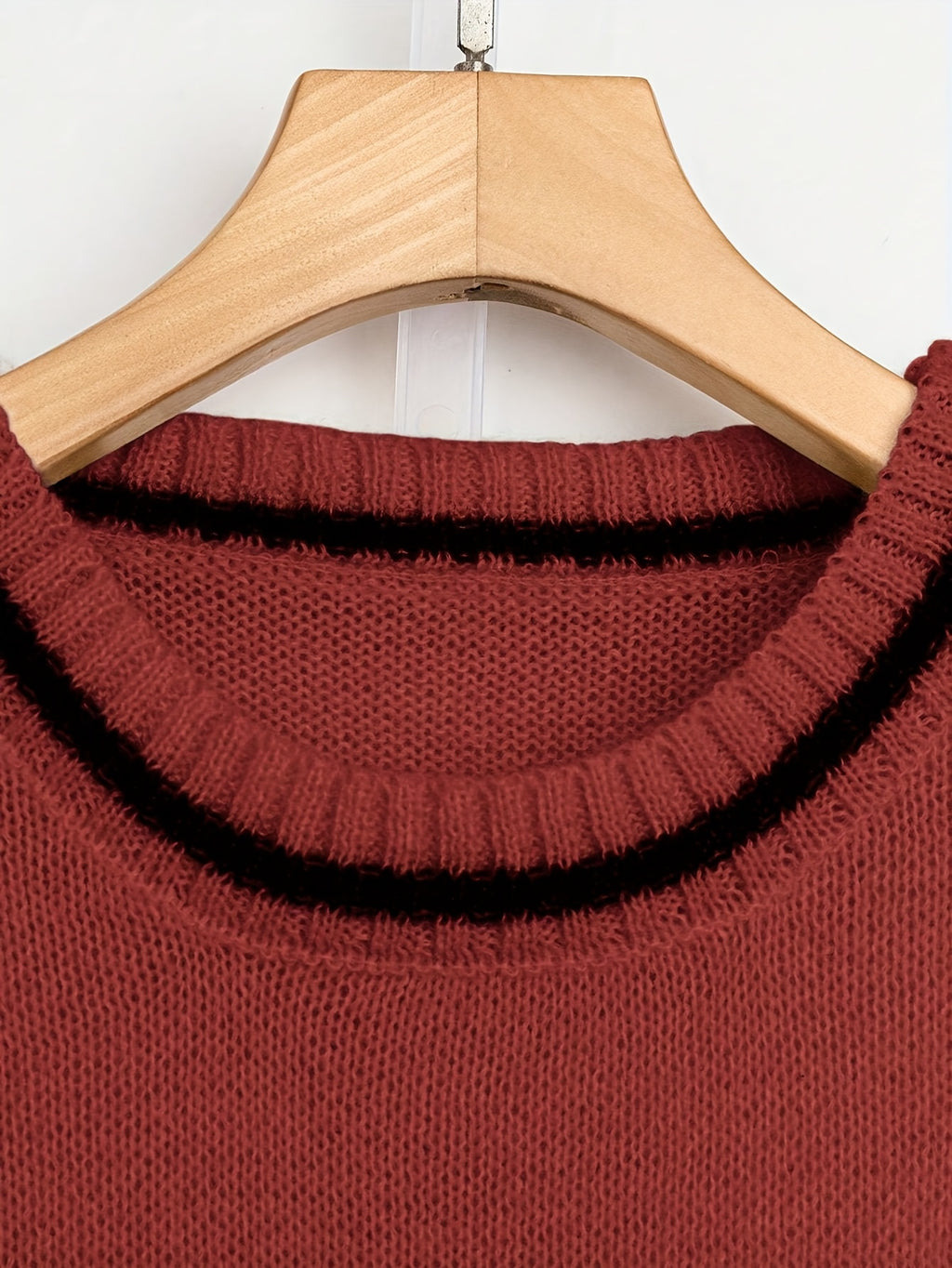 Chic Pink Knit Sweater with Bow Detail - Casual Crew Neck, Beaded Accents, Ribbed Cuffs & Hem, All-Season Women'S Fashion Top, Stylish Layering Piece | Bow Detail Top | Knitted Textur