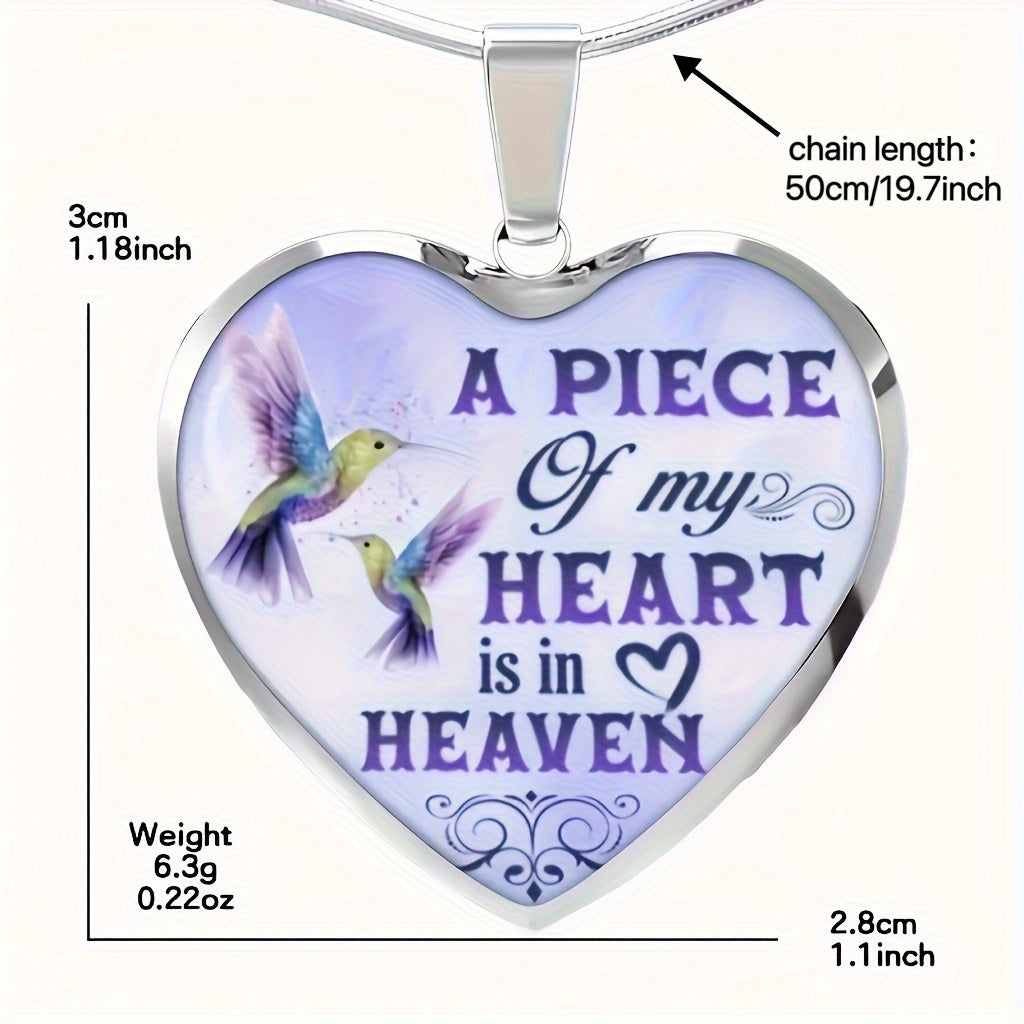 Fashion Simple Men And Women Necklace Hummingbird Heart Pendant Necklace Love Valentine's Day Anniversary Christmas Birthday Gift